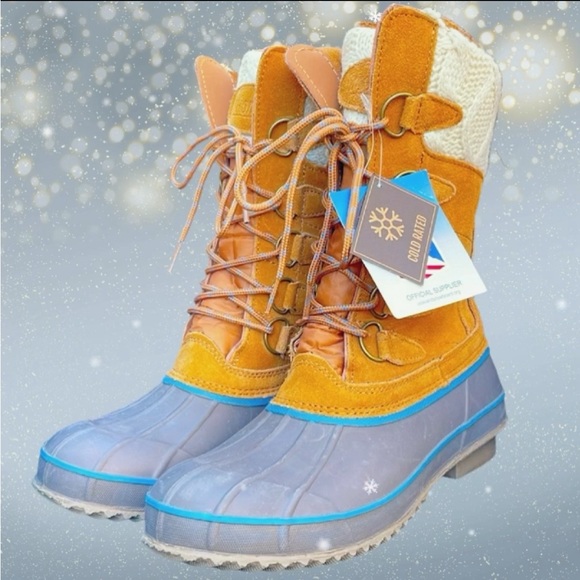 Khombu Shoes - KHOMBU LEATHER MIX / RUBBER LACE UP SNOW / WINTER BOOTS - 9 - NWT ! ❄️